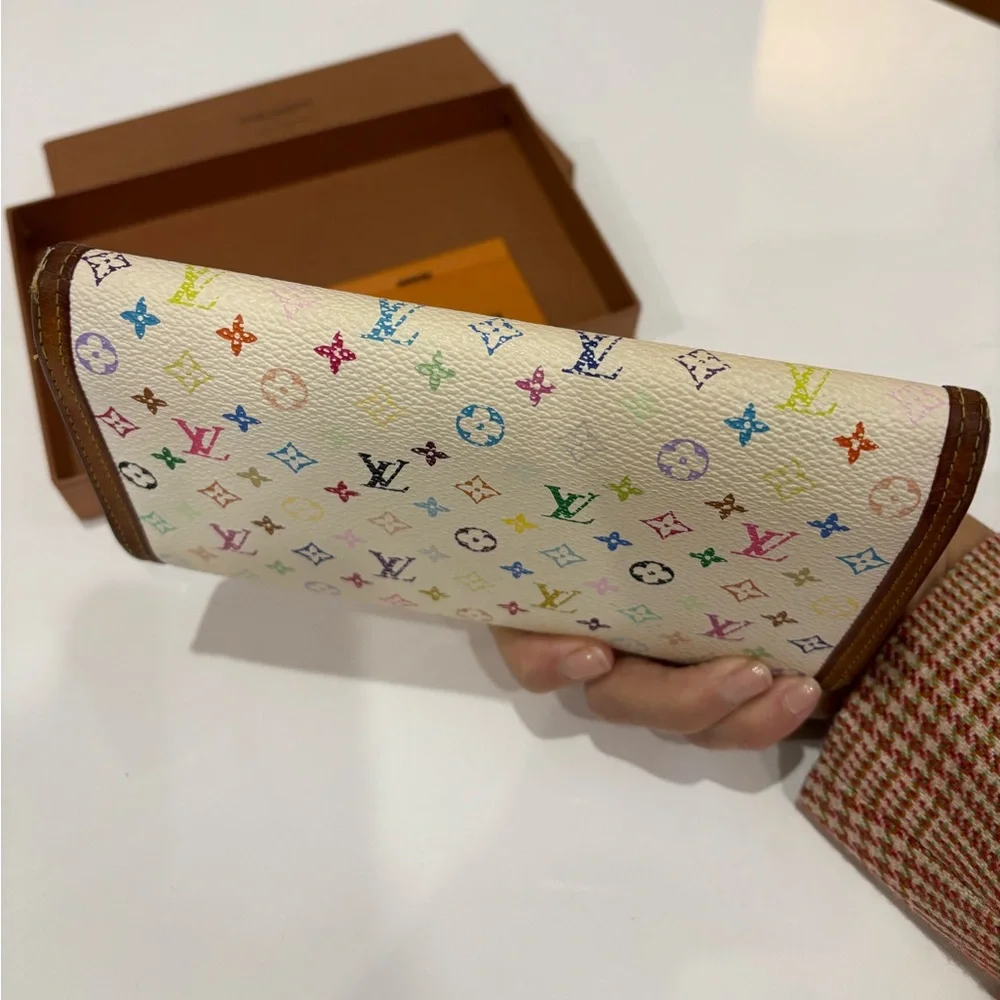 Louis Vuitton Murakami Multicolor White Sarah Wallet Takashi Murakami w/ Box - Picture 4 of 16